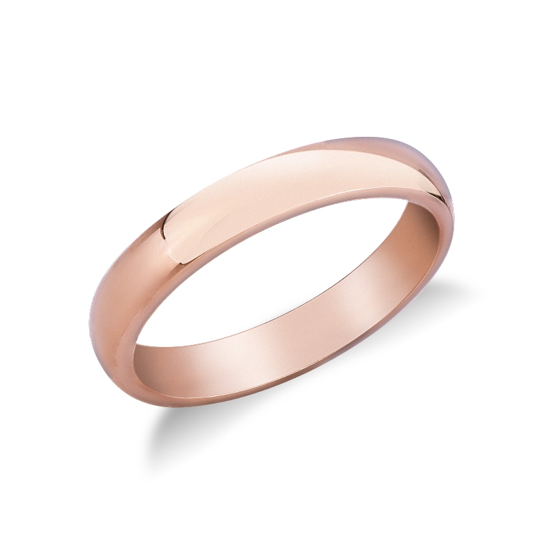 Comfortable wedding ring in 18k rose gold
