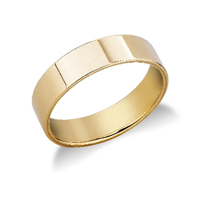 Comfortable wedding ring in 18k yellow gold