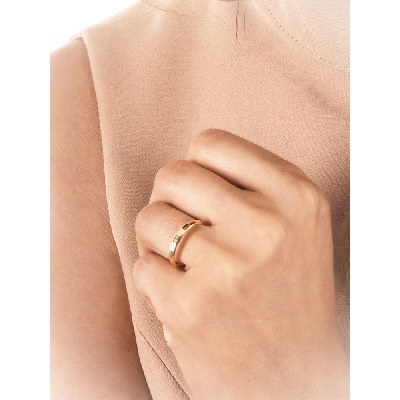 Yellow gold 18k Unoaerre diamond-cut wedding band 