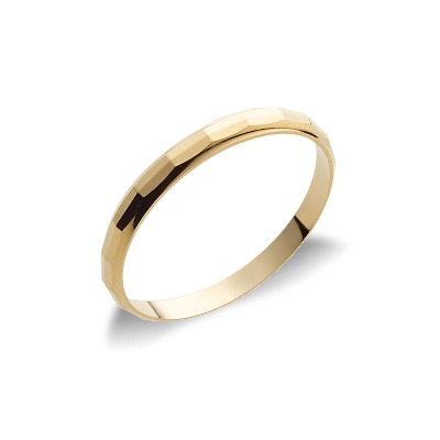 Yellow gold 18k Unoaerre diamond-cut wedding band 