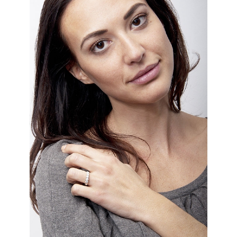 18k white gold half eternity ring with diamonds 18k white gold half eternity ring with diamonds