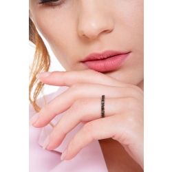 750 rose gold eternity ring with black diamonds 2