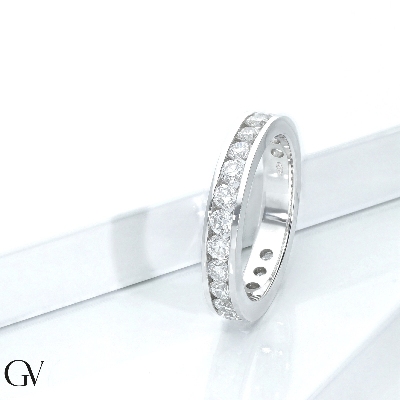 Eternity ring in white gold 18k with diamonds, ct 0.07