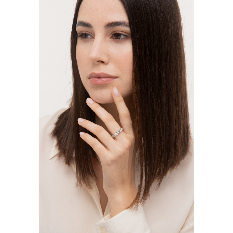 Eternity ring in white gold 18k with diamonds, ct 0.07