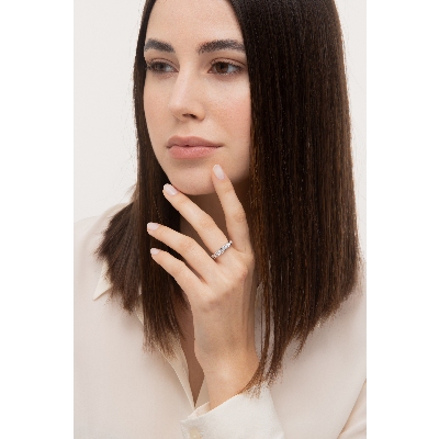 Eternity ring in white gold 18k with diamonds, ct 0.07