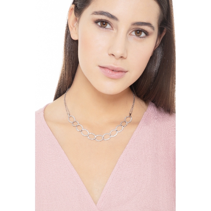 18k white gold oval iced out necklace with diamonds 18k white gold oval iced out necklace with diamonds