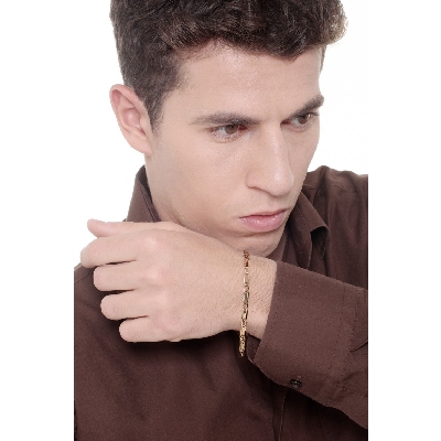 Man bracelet in yellow gold 750