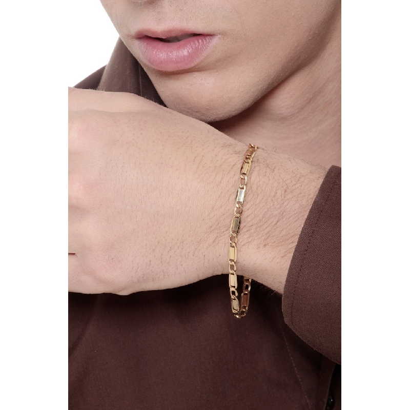 Man bracelet in yellow gold 750