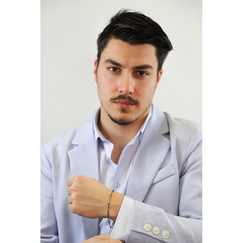 Burnished gold alternate bracelet with black diamonds Burnished gold alternate bracelet with black diamonds