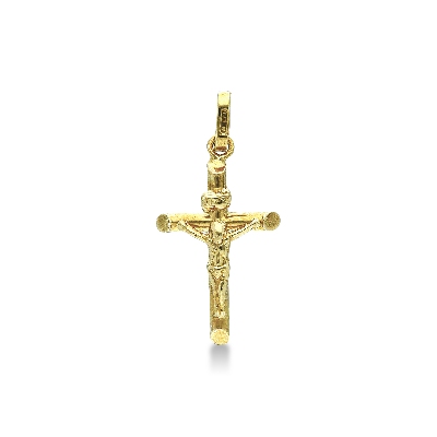 Classical crucifix pendant in 18k yellow gold