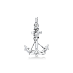 18k white gold laborated Anchor pendant
