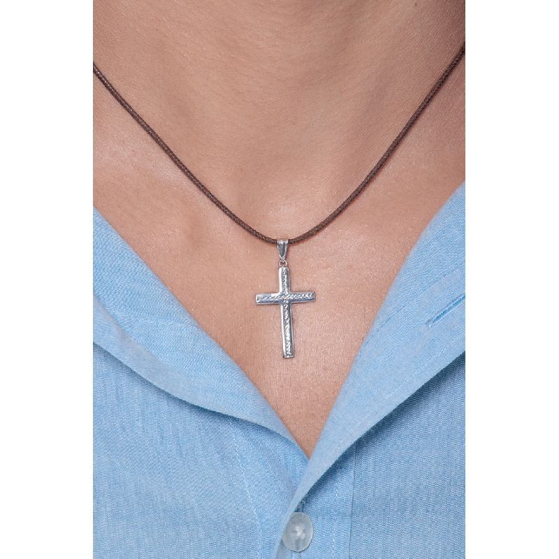 18k white gold diamond dust texture cross pendant 18k white gold diamond dust texture cross pendant