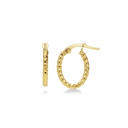Yellow gold 18k tiny oval earrings